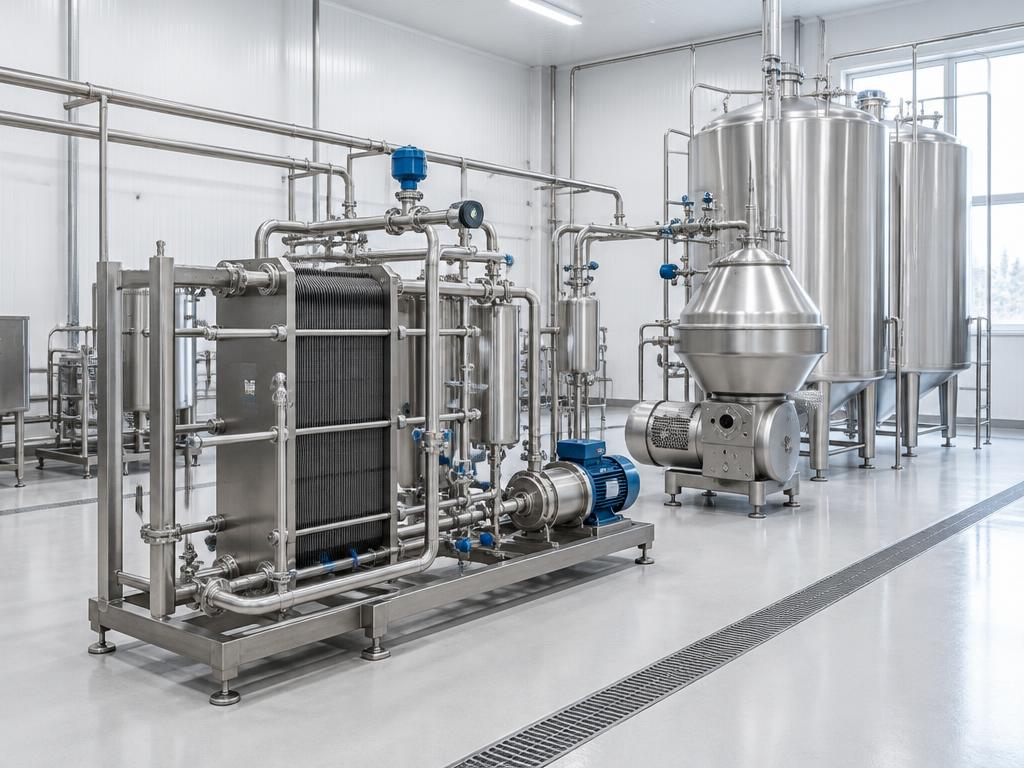 Mejeri — Pasteurisering, separators, filling, CIP, tankar
